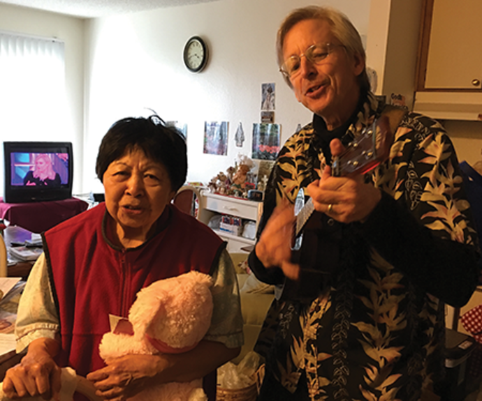 Ukulele Musician Serenades our Clients